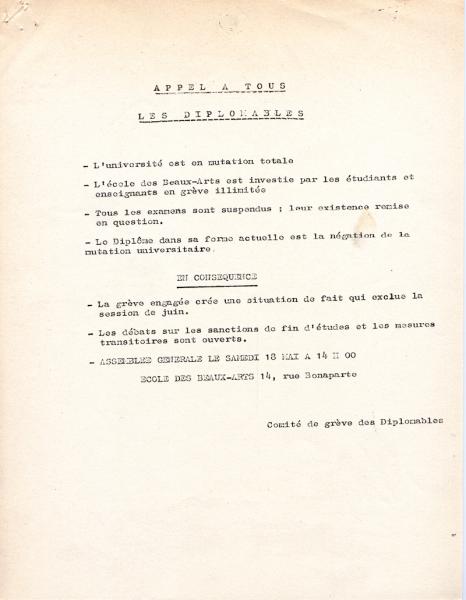 Appel à tous les Diplômables