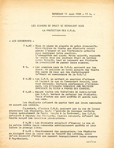 Les examens de Droit. Face